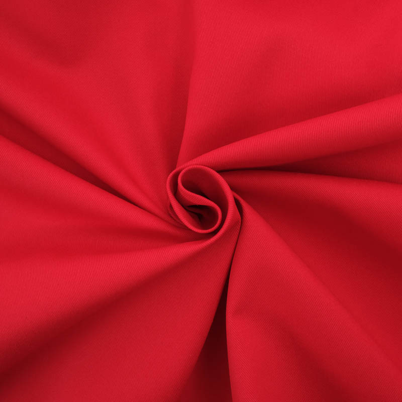 Tejido de sarga de algodón liso rojo - Maison Klem